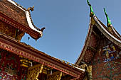 Wat Xieng Thong temple in Luang Prabang, Laos. the Ho Tai, the library, and the sim. 